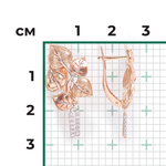 Серьги «Цветущие ветви» с английским замком из красного золота с фианитами