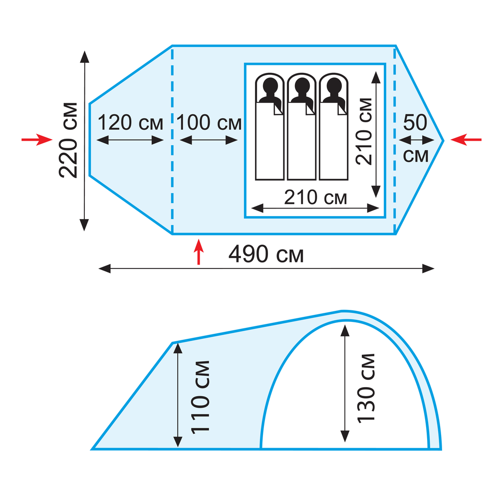 Tramp палатка Grot 3 (V2) (зеленый)