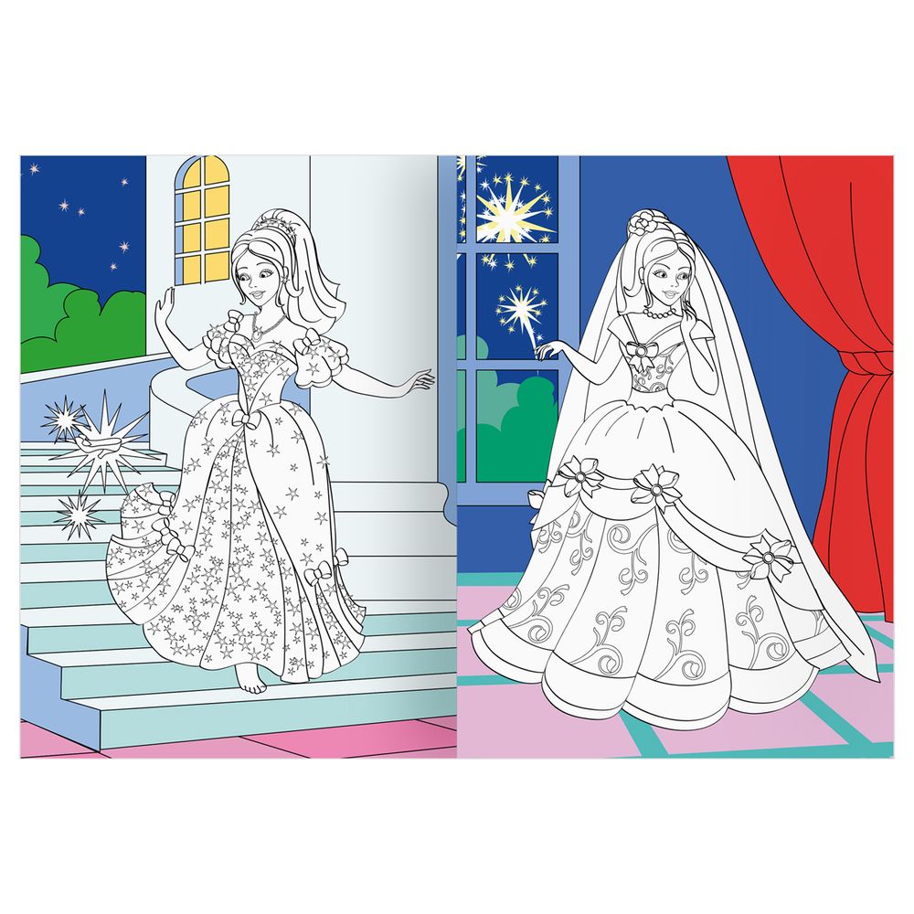 Раскраска А4 Бал принцесс Три совы