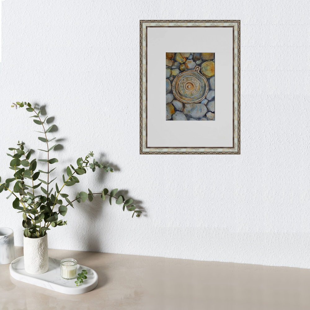 Картина авторская акварельная в паспарту 21х30 см на стену для интерьера "Тепло Коломны"