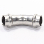Отвод 45° 18-18, WAAG Heavy Inox, пресс-пресс, сталь нержавеющая