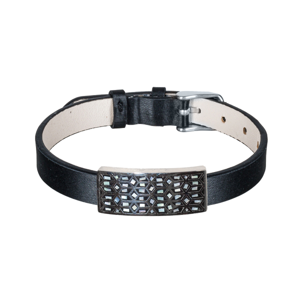 Браслет Fiore Luna на кожаном черном ремешке CB03209-2A S
