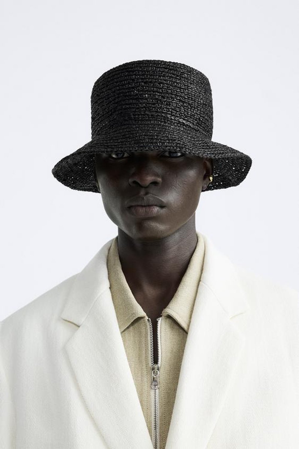 ZARA ШЛЯПА ИЗ РАФИИ, ЧЕРНЫЙ