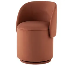 Крутящийся пуф Gong со складной спинкой и ящиком, террактовый велюр