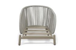 "Прато" кресло из искусственного ротанга, цвет светло-серый, каркас под дерево (холодно-бежевый)