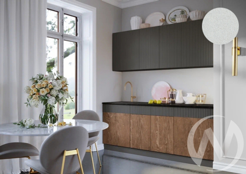 Кухня Оливия NEW 2;0м (белый/экзотическое дерево амазония; графит софт NEW/антарес)