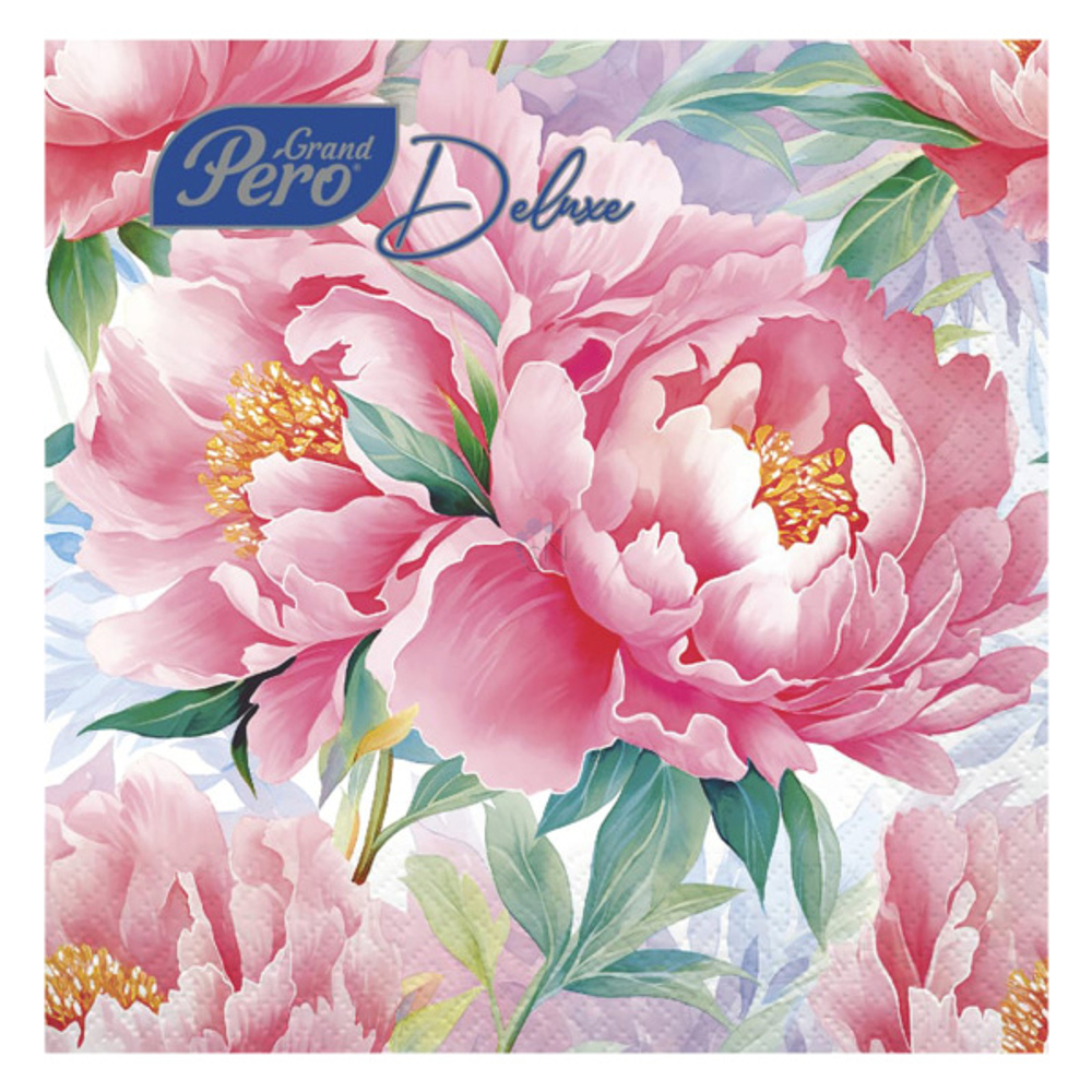 GRAND PERO Delux Салфетки33*33см 3-сл РОЗОВЫЙ ТУМАН 1/20шт