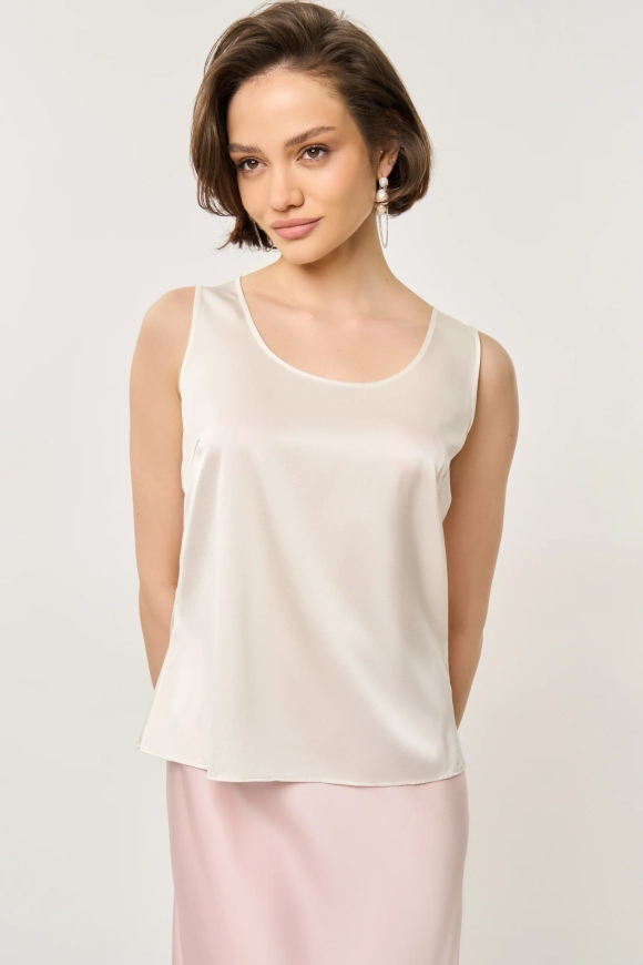 Топ без рукавов из шелка