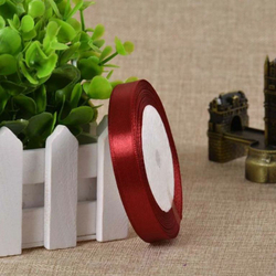 Лента атласная 12 мм  (23 метра, цвет №48  бордовый)