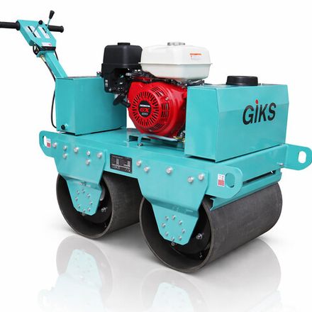 Ручной виброкаток GIKS GVR-500H двухвальцовый, бензиновый - [500 кг / Honda GX270]