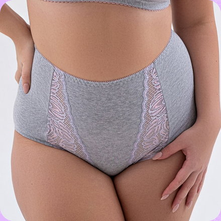 2918/BC трусы "Серый с лотосом" (1102, 1104)