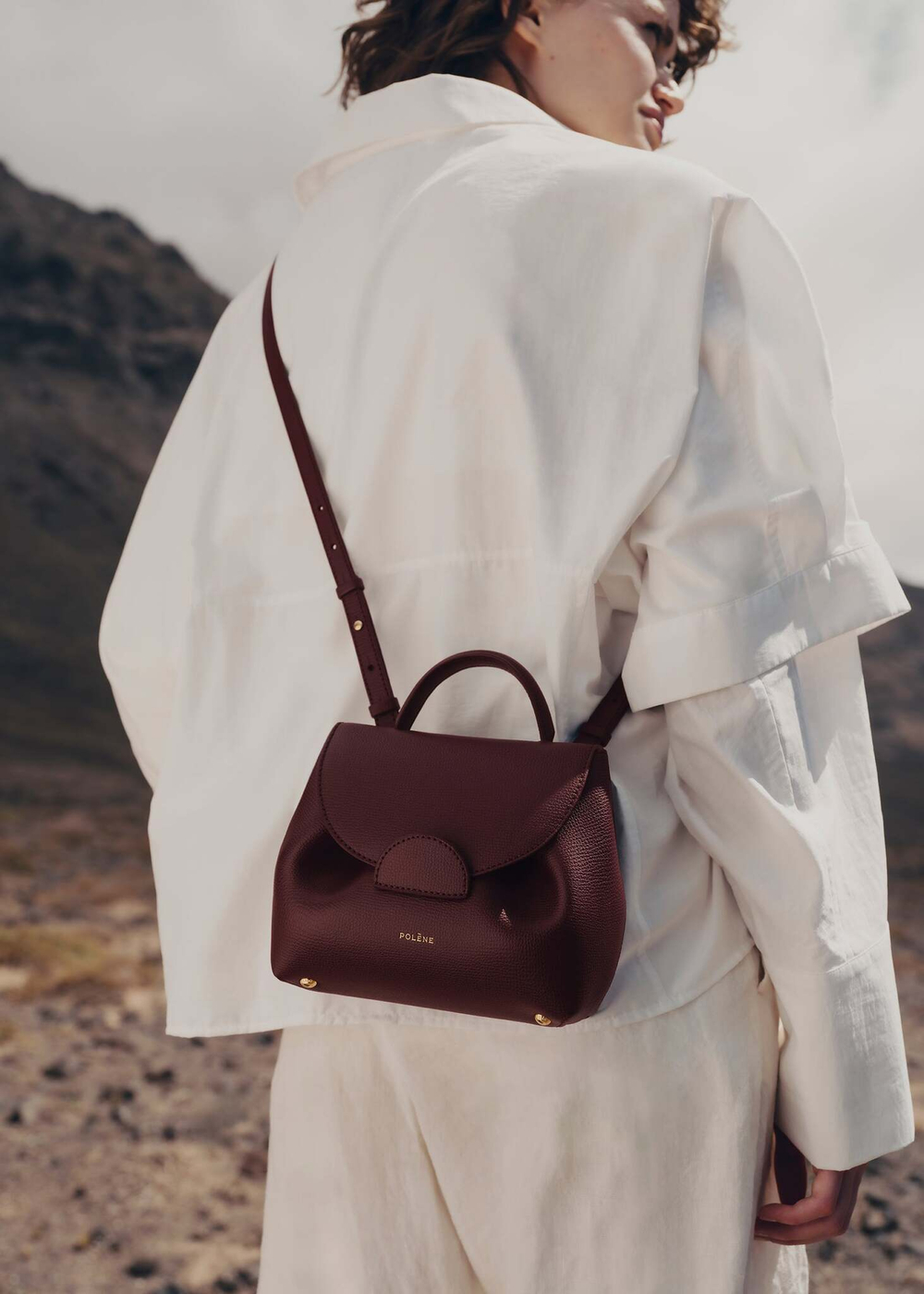 Сумка Polene Numéro Un Nano EDITION TEXTURED BURGUNDY