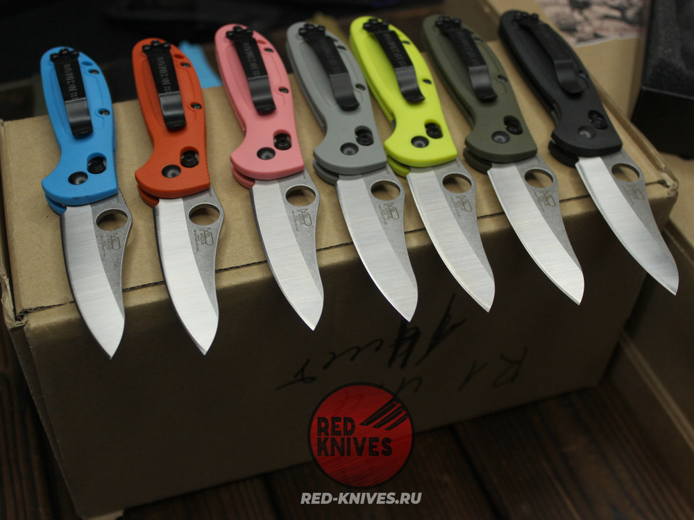 Нож Benchmade 555 Griptilian Mini - салатоый нейлон, клинок стоунвош