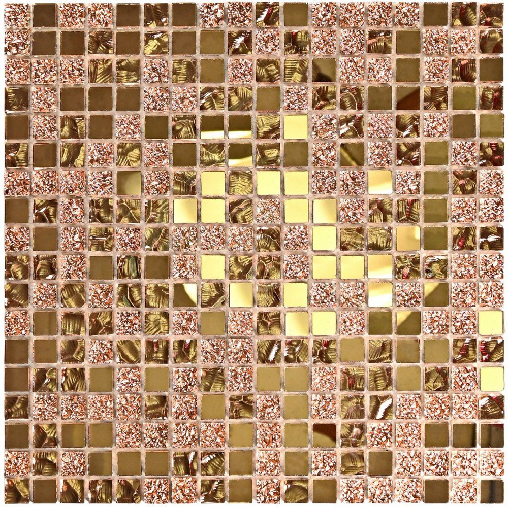 Мозаика стеклянная Mirror gold/Зеркальное золото (15х15) 300х300х4 мм (шт)