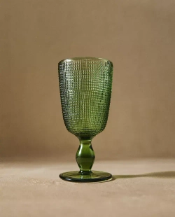 ZARA HOME БОКАЛ ИЗ РЕЛЬЕФНОГО СТЕКЛА, ЗЕЛЕНЫЙ