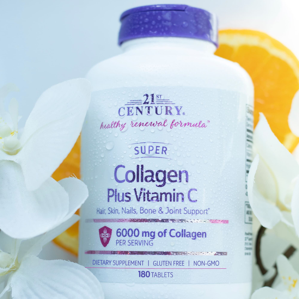 21st Century, Super Collagen, коллаген с витамином C, 180 таблеток