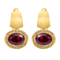 Серьги с Гранатами и Желтыми Сапфирами, Эмаль, E0177-72/8