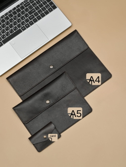 Папка А4 из натуральной кожи для документов (тёмно-коричневый)