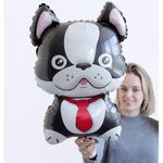 F Шар фигура "Бульдог черный" 28"/32 см х 18"/46 см (БГ-27)