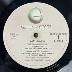 Винтажная виниловая пластинка LP Asia Alpha (Japan 1983) (No Obi) Eye To Eye