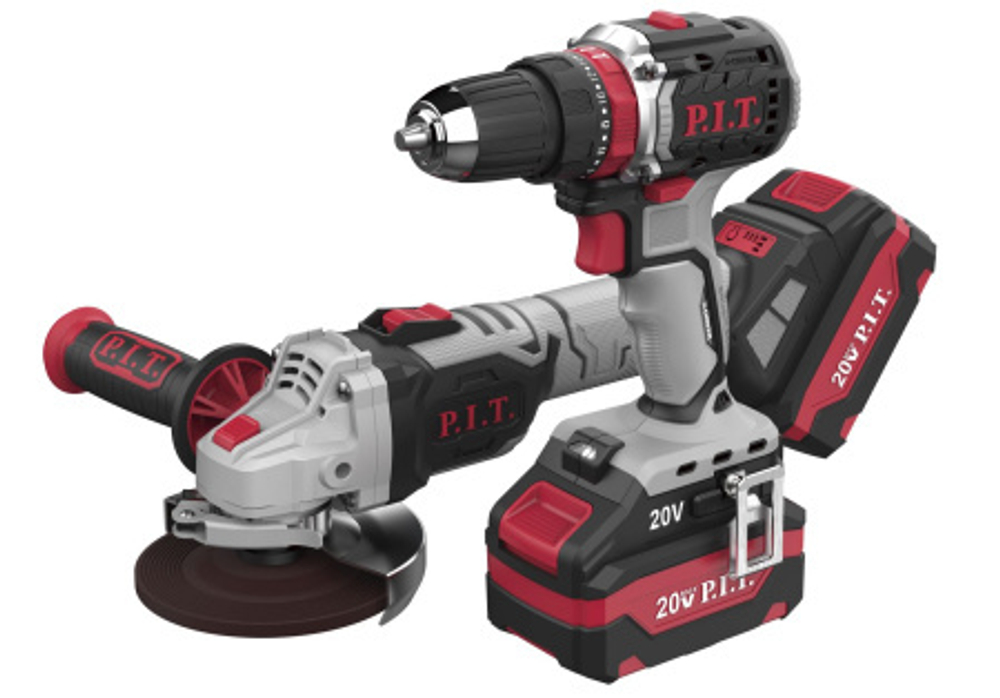 Набор инструментов аккум. P.I.T. P0001-02 (УШМ PWS20H-125B, дрель PSB20H-10C)
