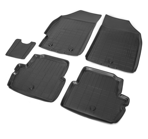 Коврики в салон автомобиля Rival для BMW 5 серия G30 седан 2016-2020 2020-н.в., полиуретан, с крепежом, 5 частей, 10501001