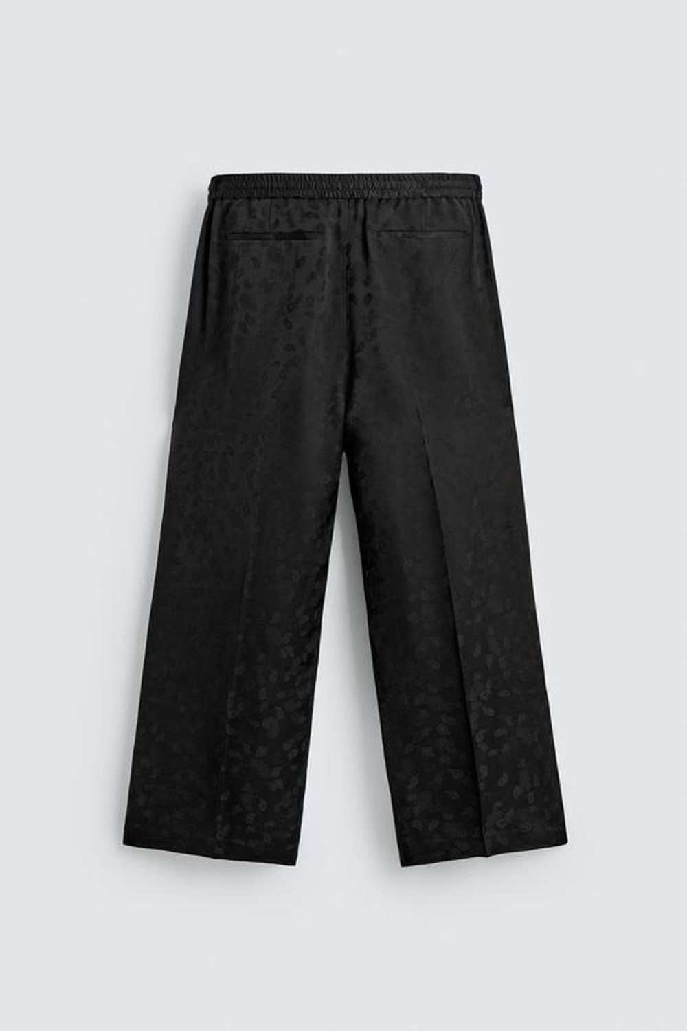 ZARA ЖАККАРДОВЫЕ БРЮКИ СВОБОДНОГО КРОЯ В УЗОР «ПЕЙСЛИ» — LIMITED EDITION, ЧЕРНЫЙ