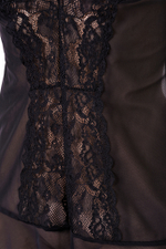 Комбинация Erolanta Lingerie Collection с открытой грудью черная 50-52