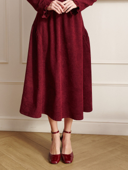 Юбка бохо вельветовая миди