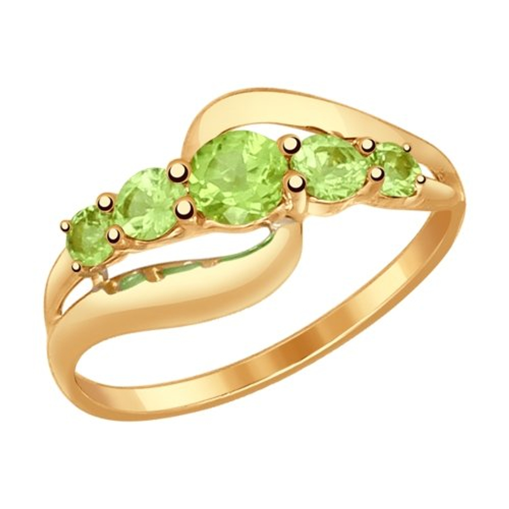 Кольцо из золота с хризолитом