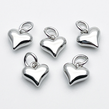 Подвеска Сердце, цвет серебро (родий), размер 8*8 мм, цена за 1 шт