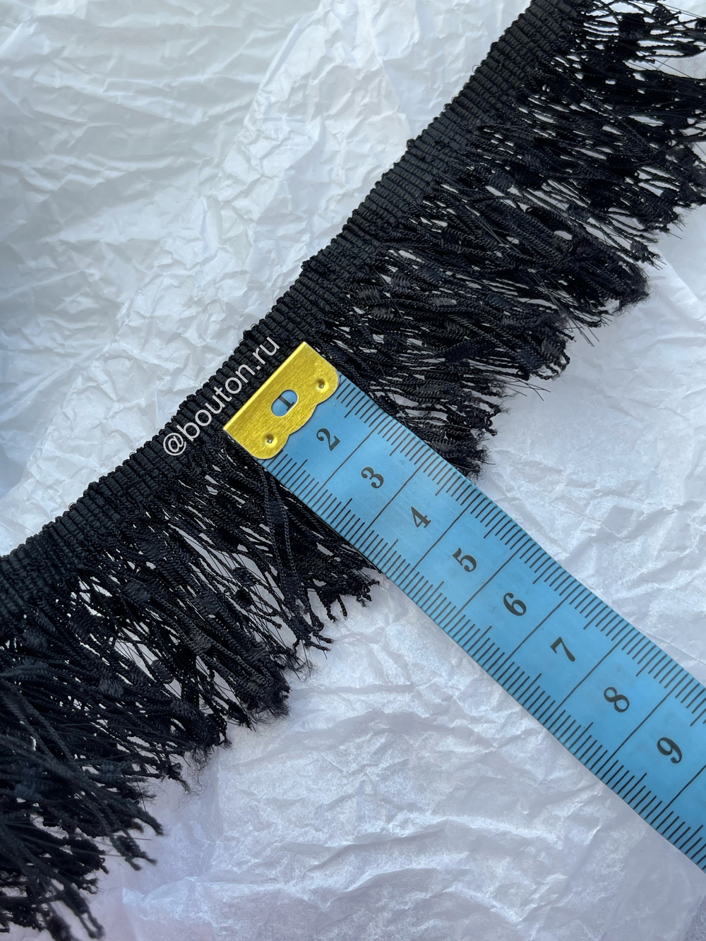 Бахрома твидовая черная