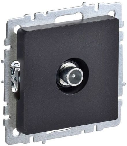 Розетка телевизионная проходная TV СП Brite РТВ10-0-БрЧ механизм черн. IEK BR-A10-P-K02
