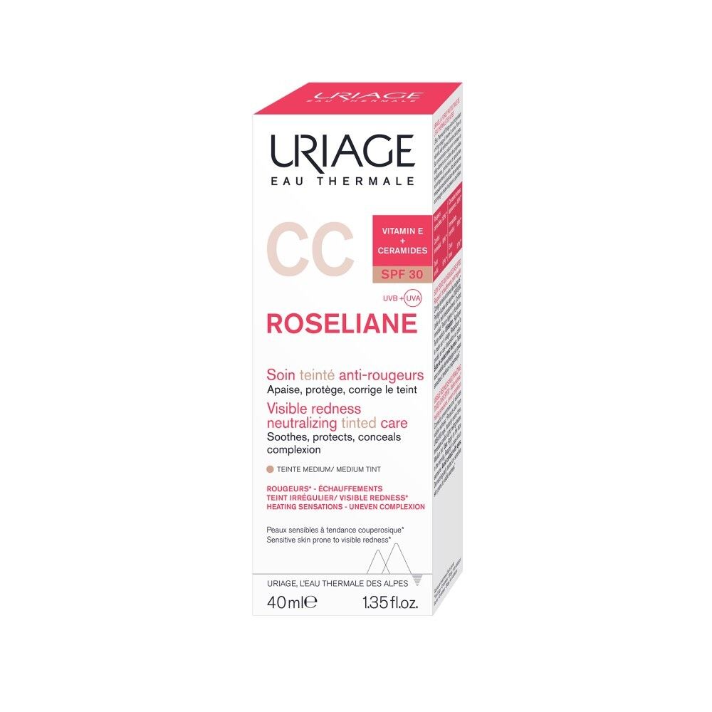 Uriage Roseliane Visible Redness Neutralizing Tinted Care СС Крем против покраснений с тональным эффектом SPF 30, 40 мл