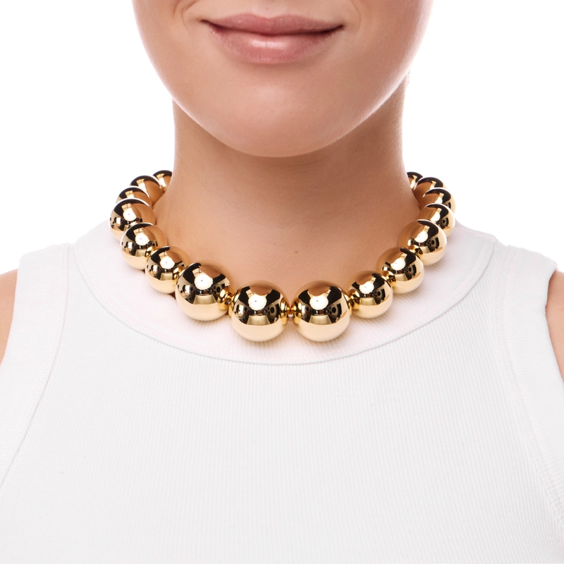 Колье Крупные Золотые Шары