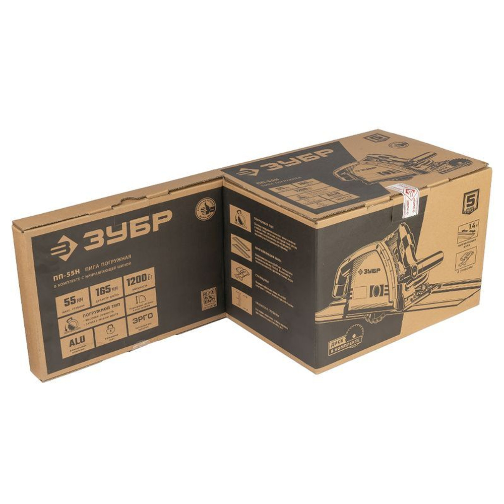 Пила дисковая ЗУБР ПП-55Н 165 мм 1200 Вт