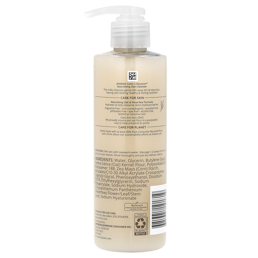 Aveeno, Calm + Restore, питательное очищающее средство с овсом, для чувствительной кожи, без отдушек, 232 мл (7,8 жидк. унции)