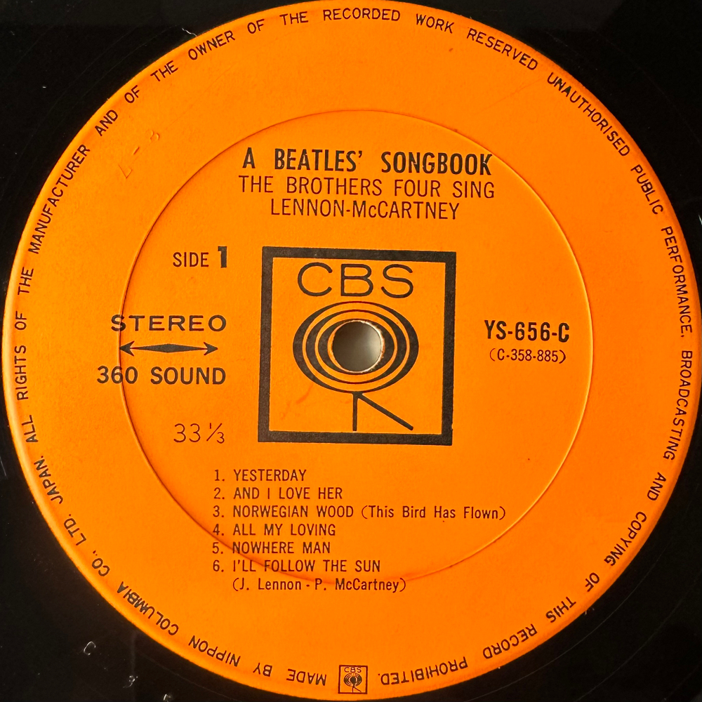 The Brothers Four Sing Lennon/McCartney ‎– A Beatles Songbook (Япония 1966г.)
