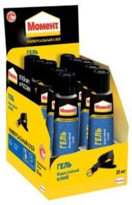 Контактный клей "Момент", (гель универсальный), туба в шоу-боксе 10х30мл