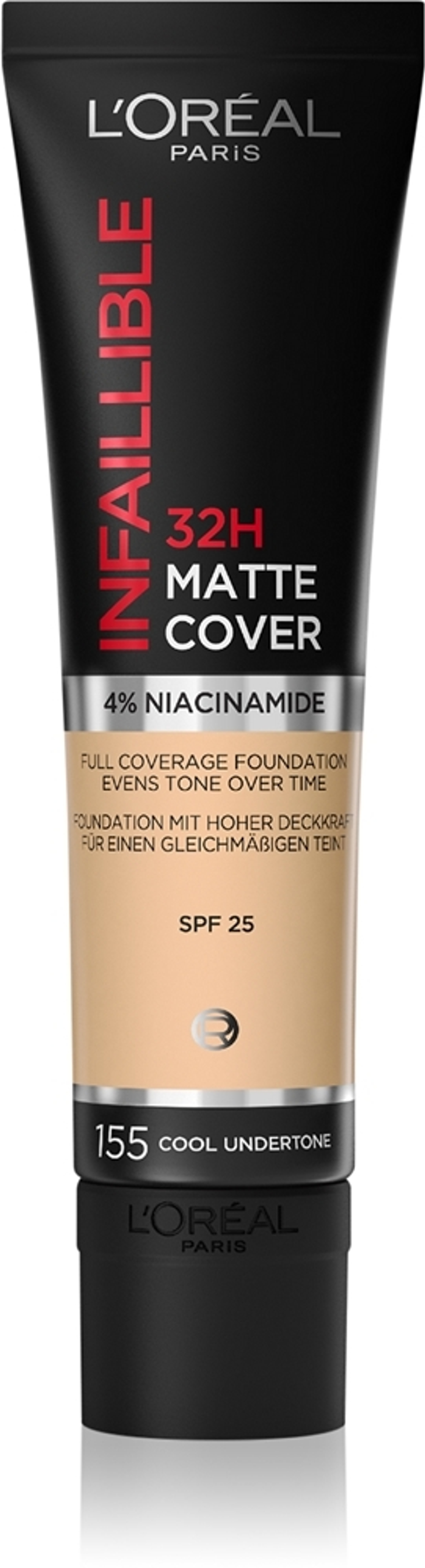 L’Oreal Paris Infallible 32H Matte Cover - Долговечная матирующая тональная основа SPF 25, 30 ml