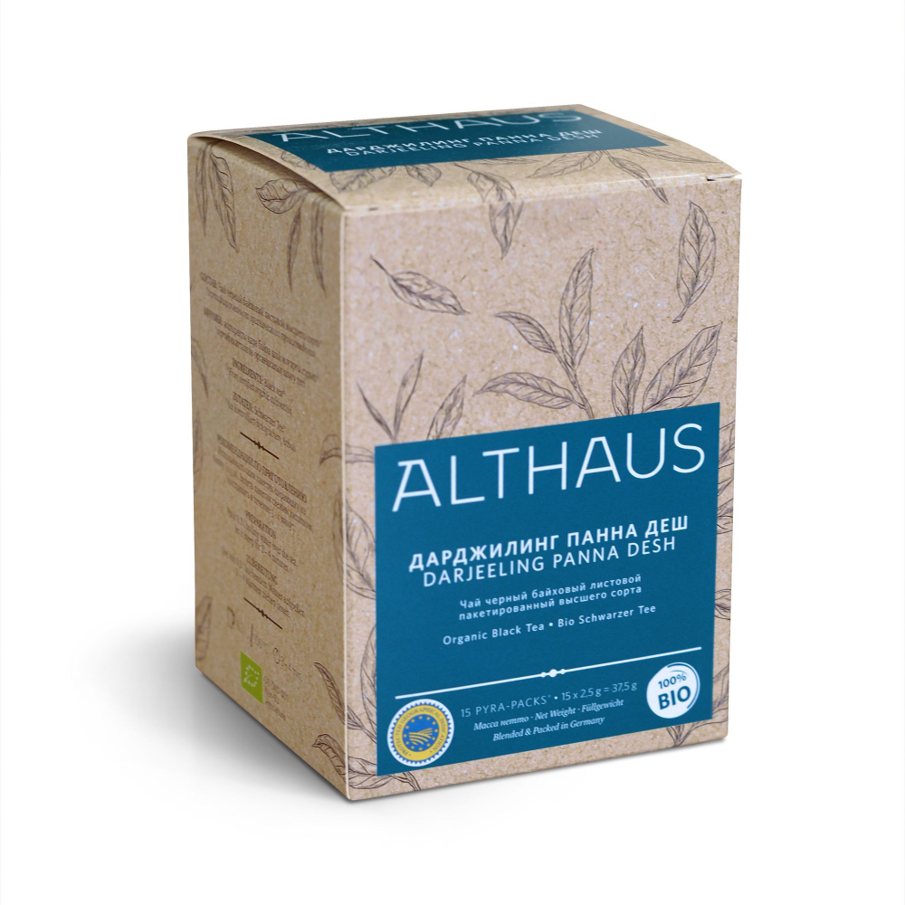 Чай черный Althaus Darjeeling Panna Desh, Дарджилинг Панна Деш в пирамидках 15х2,5г.