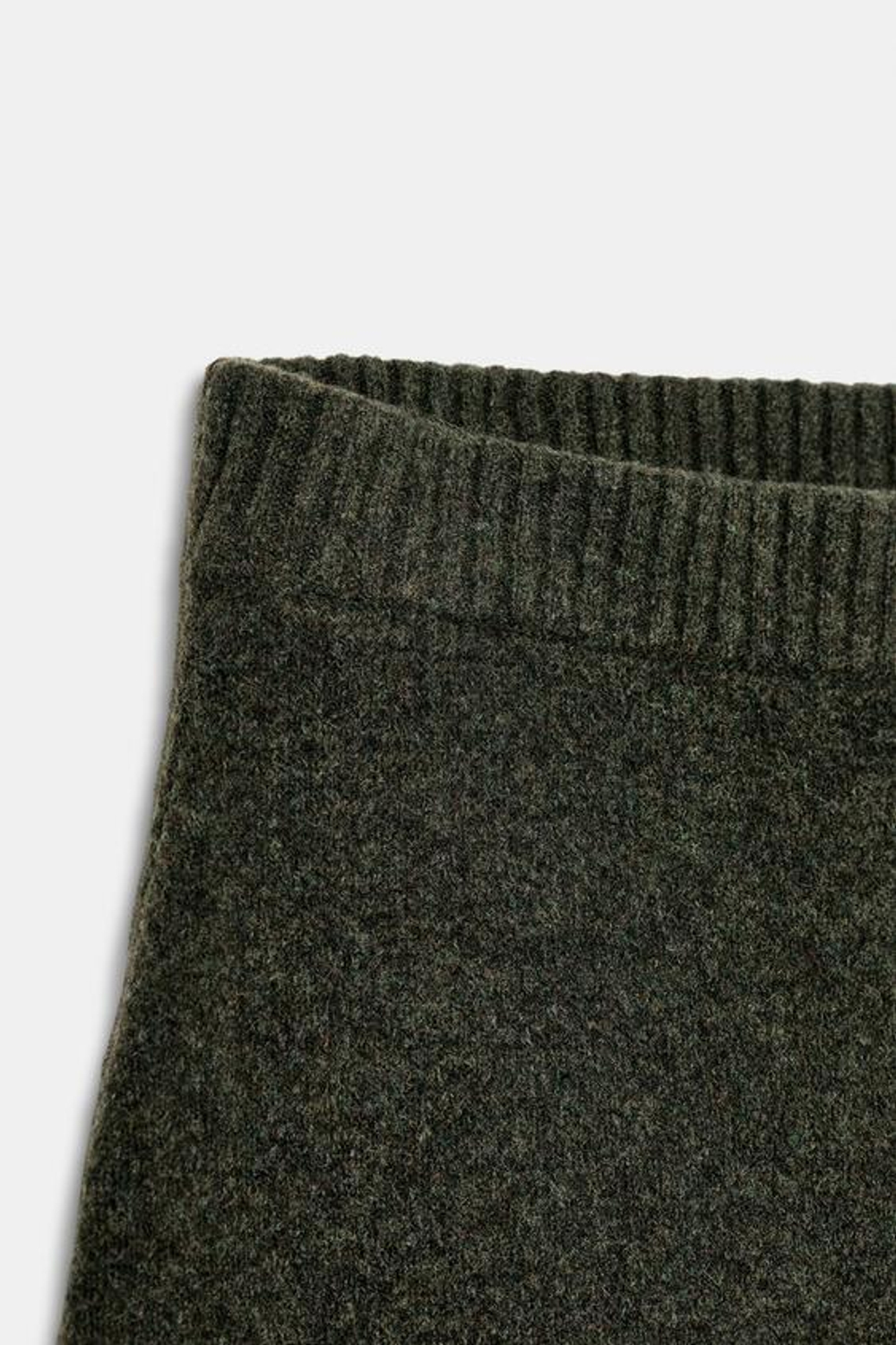 ZARA ЮБКА МИДИ ИЗ МЯГКОГО ТРИКОТАЖА, ЗЕЛЕНЫЙ МЕЛАНЖ