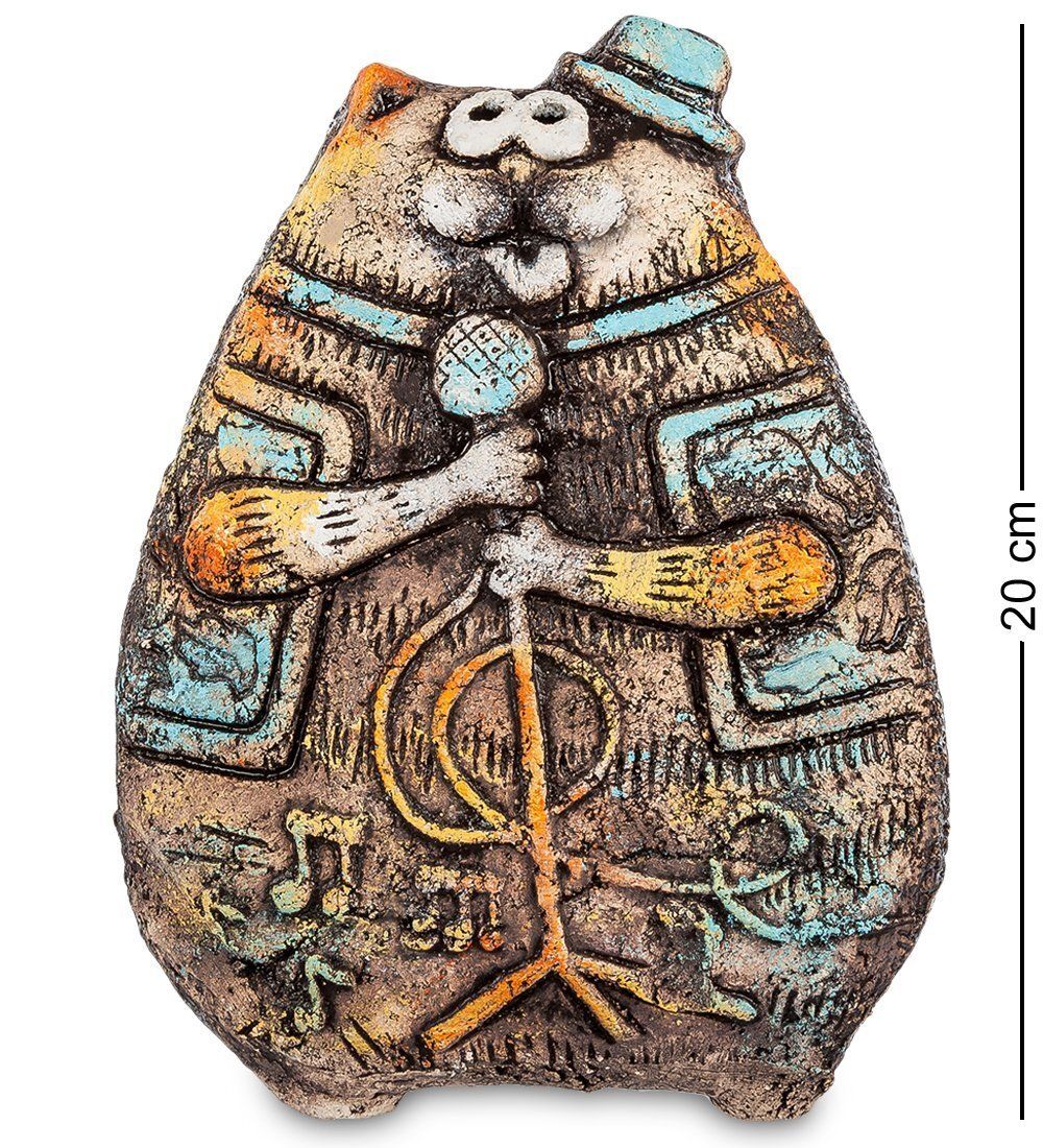 KK- 96 Фигурка «Кот с микрофоном» шамот