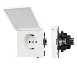 Механизм розетки влагозащищённый SCT-TENDO-MCP-SFPL-WH (230V, 16A) (Arlight, Матовый белый) 054602