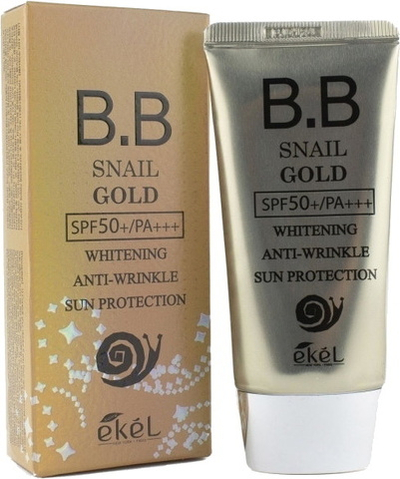 EKEL BB Cream Gold Snail BB Крем с муцином улитки, 50 мл