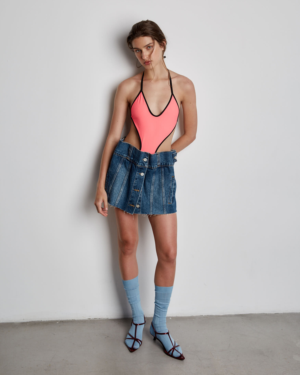 Джинсовая юбка мини синий