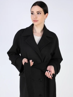 Пальто демисезонное длинное с поясом