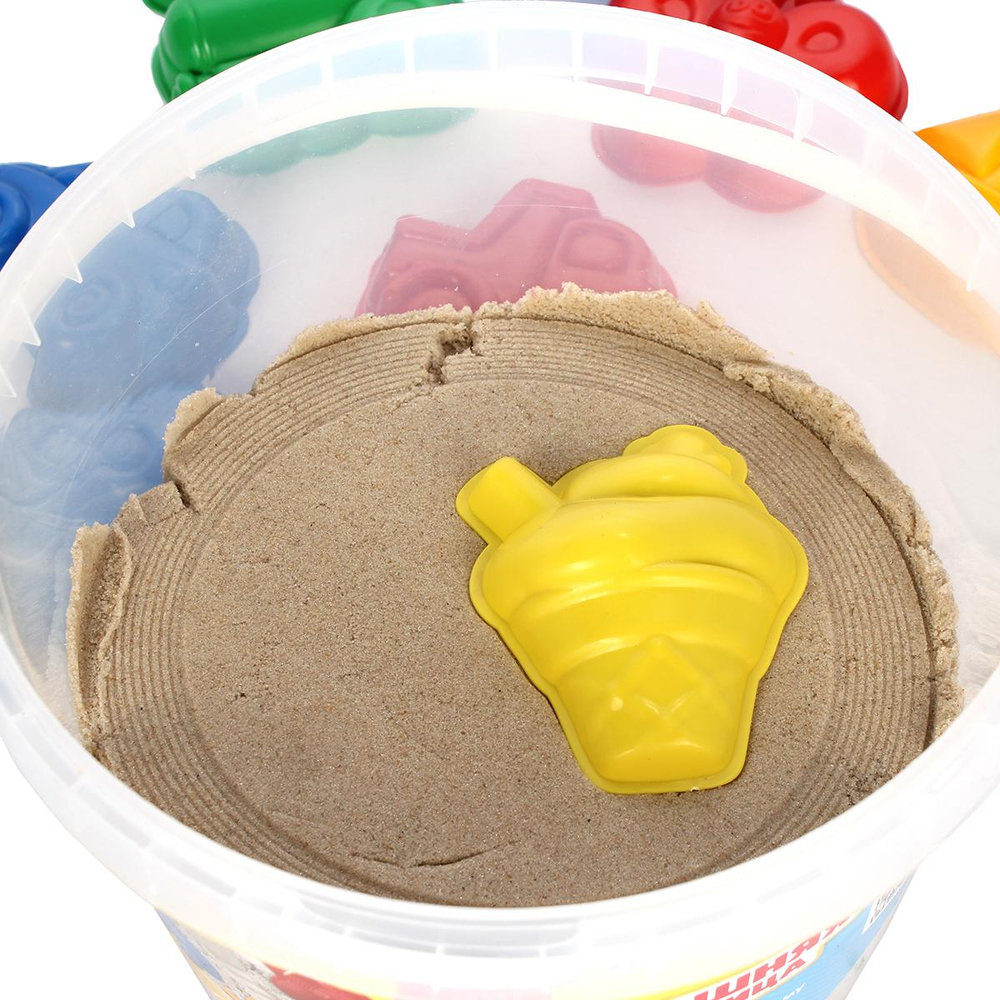 Домашняя песочница "Морской песок 1,5кг + формочки + совочек" (Lori)