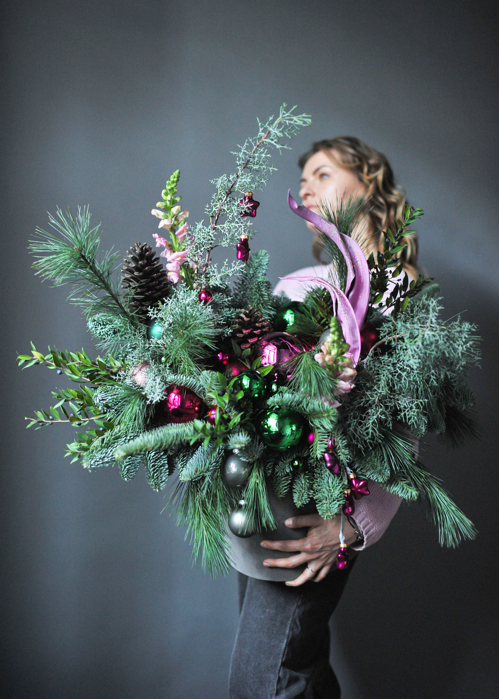 Новогодняя композиция Северное сияние