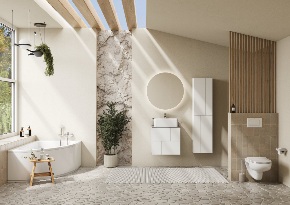 Столешница Roca Luna 60, керамогранит, серая ZRU9307770